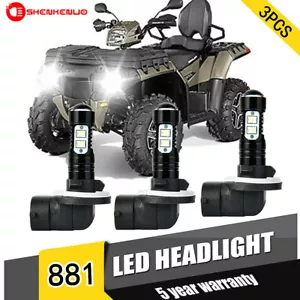3PCS 50W 1600LM Headlight LED Bulbs For Polaris Sportsman 850 800 700 500 6000K - Bild 1 von 9