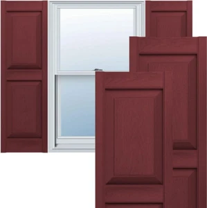 Ekena Millwork LP2S12X05500WN 2 Equal Raised Vinyl Shutters 12"W x 55 Wineberry - Picture 1 of 9