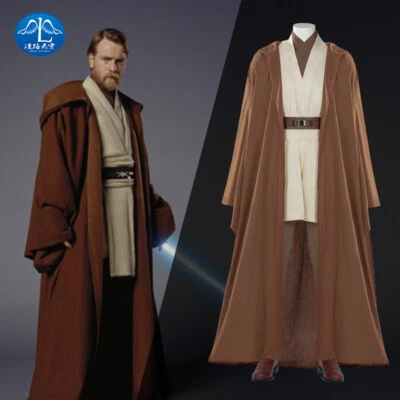 Star Wars Obi-Wan Kenobi Cosplay Conjunto Bata Abrigo Prenda Interior Pantalón Cinturón Bolsillo Foto 1 de 4