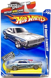 Llavero interior Hot Wheels 2010 Muscle Mania 69 Cougar Eliminator Keys to Speed - Imagen 1 de 5