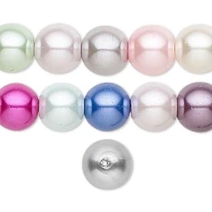 1 Strand(32) Multicolored 12mm Round Glass Pearl Beads MIX with 1.1mm Hole * - Picture 1 of 1