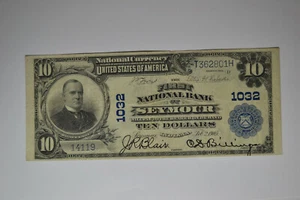 Seymour, IN - $10 1902 Plain Back Fr. 624 The First NB Ch. # 1032 Very Fine - Picture 1 of 4