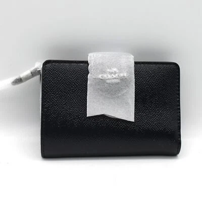 COACH Patent Crossgrain Leather Medium Corner Zip Wallet Midnight Navy, NWT - Image 1 of 4