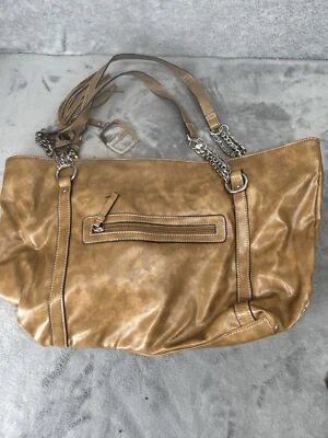 Ellen Tracy коричневый кожаный сумка с короткими ручками стиль Дамская сумка с ремнями - Изображение 1 из 4