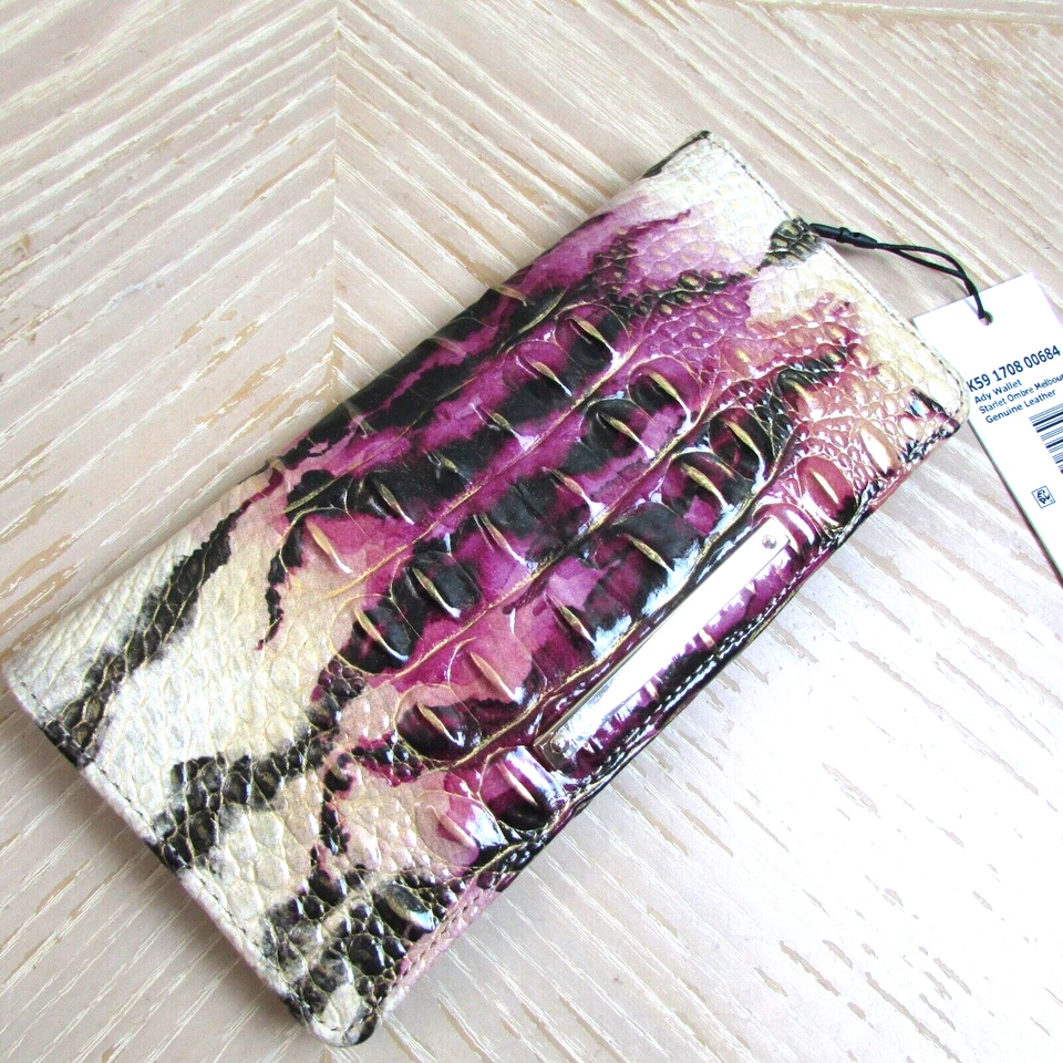 Brahmin Melbourne ADY Slim Bifold Leather Wallet STARLET OMBRE