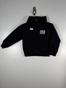 333 Half Evil Kids Boys Spell Out Logo Fleece Sweatshirt Hoodie Black Sz 15.5X16 - Picture 1 of 7