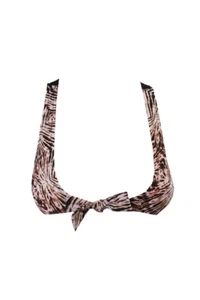 Volcom Schwarz Braune Gehäkelt Rücken Ausschnitt Bikini TOP S - Bild 1 von 3