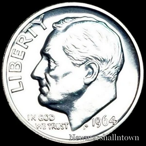 Moneda de diez centavos Roosevelt 1964 como nuevo a prueba ~ de EE. UU. original Juego de prueba - Imagen 1 de 2