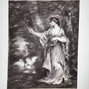 Narcisse Diaz de la Peña Les Maléfices de la Beauté Lithographie Originale XIXe - Picture 1 of 8