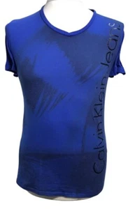 Calvin Klein Jeans Herren V-Ausschnitt T-Shirt blau Farbe Größe Small - Bild 1 von 4