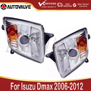 Pair LH+RH Head Light Lamp (Projector) For Isuzu Dmax 2006-2012 - Picture 1 of 6
