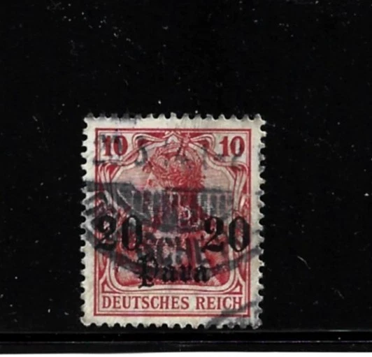 Alemania-Oficinas en Imperio Turco-Scott #32-20pa en 10pf-usado/VLH-NG-1905 Foto 1 de 1