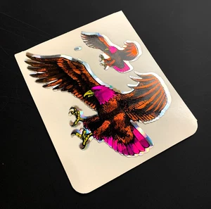 ULTRA RARE! PINK EAGLE VINTAGE sticker prism prismatic foil holo bird animals - Picture 1 of 4