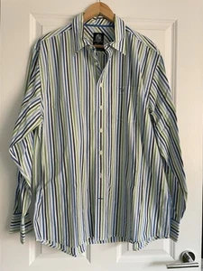 Crew Clothing Co Blue Striped Shirt Tailored Fit XXL - Picture 1 of 2