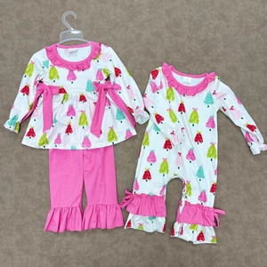 Toddler Baby Girls Sister Happy New Year Gift Clothes Sibling Outfit and Romper - Picture 1 of 10