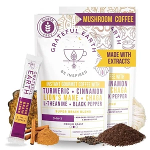 Grateful Earth Pilzkaffee, Kokos Instantkaffee 40 Stück (2er Pack)  - Bild 1 von 9