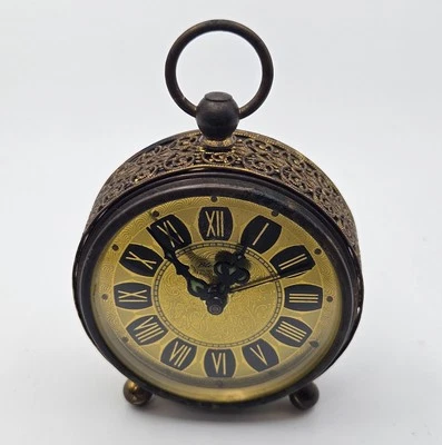 Working Vintage Blessing Brass Alarm Clock – West Germany, Ornate Wind-Up Beauty - Image 1 of 4