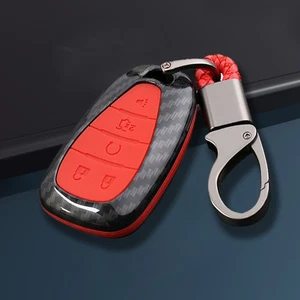 Carbon Fiber Texture Key Fob Cover Case Fit for Chevy Malibu Camaro Cruze Blazer - Picture 1 of 4
