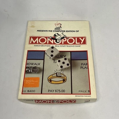 MONOPOLY by Leisure Games 1989 Commodore 64/128 Game Disk, Instructions, Box - Image 1 of 4