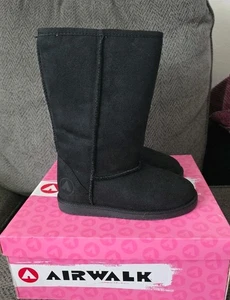 Airwalk Faux Fur Boots Winter Girls Size 12 New Black - Picture 1 of 5