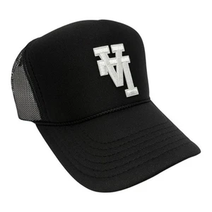 UPSIDE DOWN LA DODGERS SCHWARZE MÜTZE 5-TEILIG HOHE KRONE TRUCKER DRUCKKNOPFLASCHE VINTAGE - Bild 1 von 3