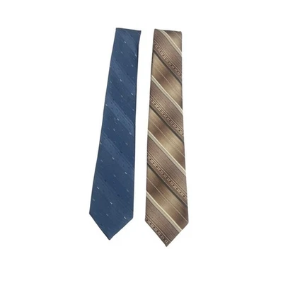 O’Neil’s De Colección Conjunto de Corbatas Para Hombre Azul Marrón Estampado Rayas Dapper Moderno Clásico Foto 1 de 4