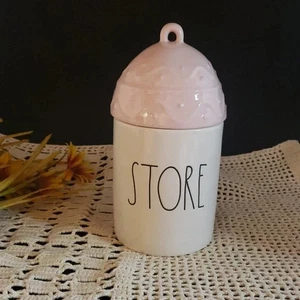 Rae Dunn Pink and White Ceramic "Store" Storage Jar - Picture 1 of 11