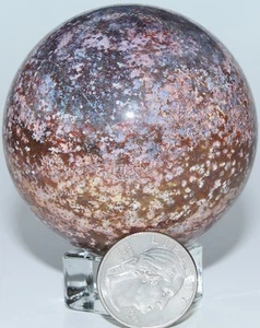 Esfera de jaspe del océano púrpura de Madagascar / 2,55" (64,77 mm) / 12,8 oz (362 gr) 3529 - Imagen 1 de 17