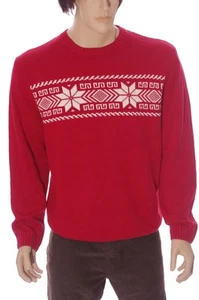 Chap Ralph Lauren Mens Red Snowflake Funny Ugly Christmas Sweater Party L XL NEW - Picture 1 of 2