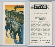 1970 Barkers Bubblegum, Circus Scenes, #5 Entraining Elephants