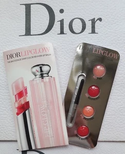 Dior Addict Lip Glow Color-Awakening Lip Balm 4 Colors Trial Card w mini Brush - Picture 1 of 6