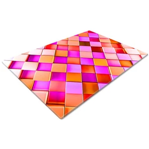 Glass Chopping Cutting Cutting Board Work Top Saver Large Orange Pink Geometric - Picture 1 of 6