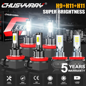 For Nissan Rogue 2014-2020 LED Headlight Hi/Low Beam Fog Light Bulbs Combo Kit