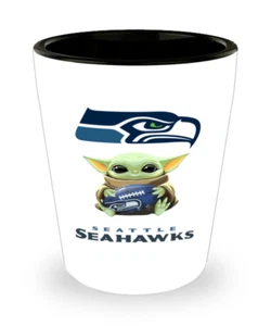 Seattle SEAHAWKS Shot Glass Funny Yoda SEAHAWKS Football Christmas Birthday Gift - Picture 1 of 1