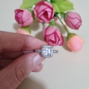 Anello zircone trasparente argento 925 NUOVO - Foto 1 di 8