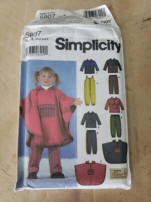 Simplicity Pattern #5807 Karen Z Poncho Jumpsuit Pants Top Sz 1/2 1 2 3 4. UC FF - Image 1 of 4