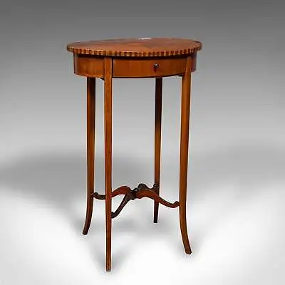 Small Antique Lamp Table, English, Oval, Side, Regency Revival, Edwardian, 1910 • 1036.43£