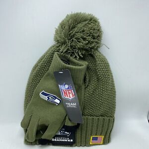 NFL Apparel "Seattle Seahawks" Beanie & Gloves Set Authentic Brand New Green