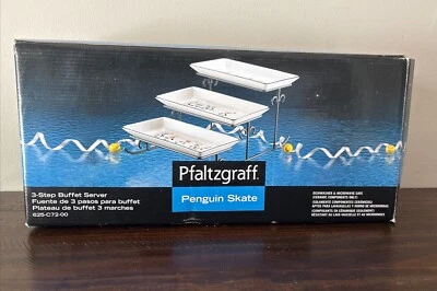 *New Open Box* Pfaltzgraff “Penguin Skate” 3-Step Buffet Server - Image 1 of 4