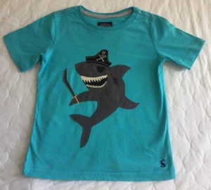 Joules Archie Applique T-Shirt, Turquoise Shark Size 3-4 Years - Picture 1 of 5