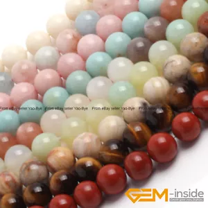 Wholesale Lot Natural Gemstone Round Spacer Loose Beads 15" 6mm 8mm 10mm 12mm - Picture 1 of 523