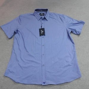 Buttercloth Shirt 3XL Blue Geometric Short Sleeve NEW - Picture 1 of 11