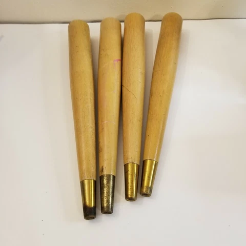 Vintage MSM 14" Wood Table Legs With Metal Tips, as is, see pics Cover