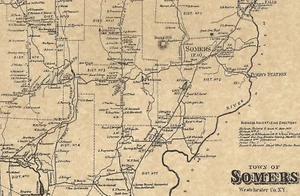 Somers Granite Springs Amawalk NY 1867 Map with Homeowners Names Shown - Bild 1 von 2