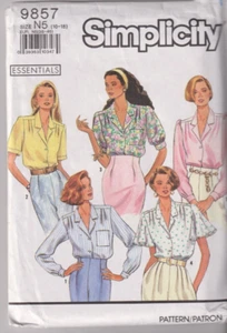 9857 Simplicity Essentials - SHIRT/BLUSE mit Ärmelvariationen - Gr. 10/12/14/16/18 - Bild 1 von 2