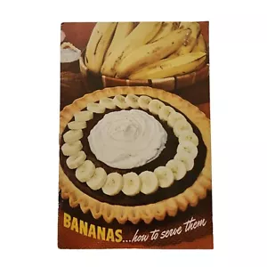 Bananas Booklet 1940's How To Serve Them Recipes Cooking Baking - Picture 1 of 8