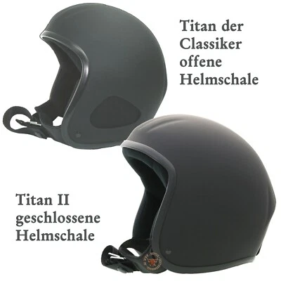 TITAN / Titan2 Kulthelm für Harley Jet Helm Chopper Jethelm Scorp Mattschwarz - Bild 1 von 2