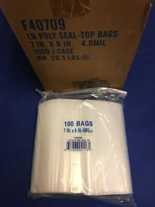 7 x 9 Elkay Kunststoff HD Druckverschluss Verschluss oben wiederverschließbar klar Polybeutel 4 Mil 4 Mil - Bild 1 von 1