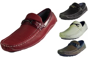 Mens Brixton Faux Leather Driving Casual Moccasin Slip on Loafers Perin Shoes - Picture 1 of 4