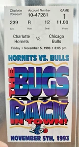1993 Toni Kukoc NBA Debut Ticket Stub 11/05/93 Bulls vs Charlotte Hornets - Picture 1 of 3